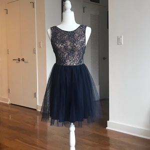 Mini Lace & Tulle Dress